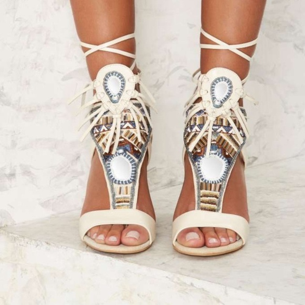 SAM EDELMAN yvette' Beaded Fringe Sandal - Picture 1 of 8
